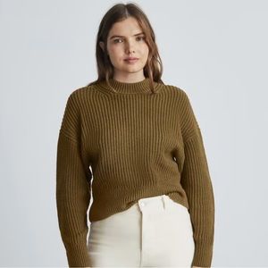 Everlane Olive Crew Neck Sweater